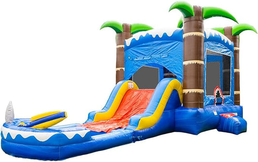 Ocean Shark Inflatable Water Slide Bounce House