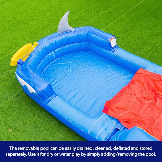 Ocean Shark Inflatable Water Slide Bounce House